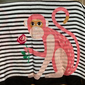 Kate Spade Monkey Rose Striped Scarf